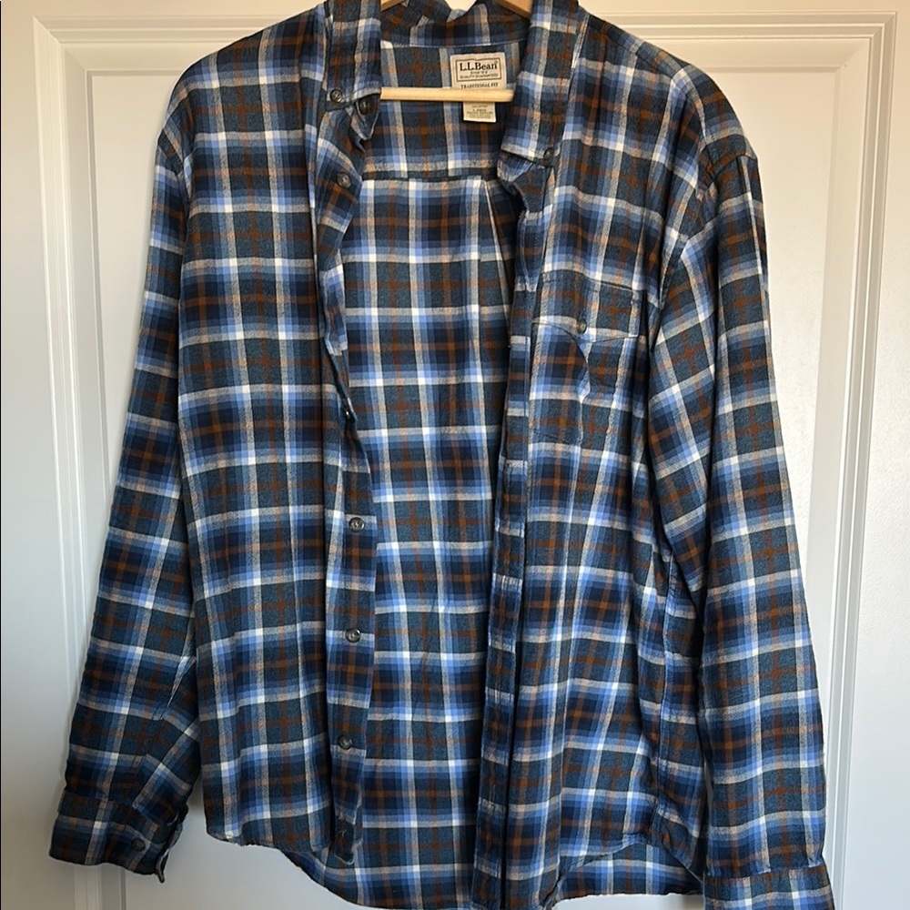 Men's L.L. Bean Blue Plaid Shirt